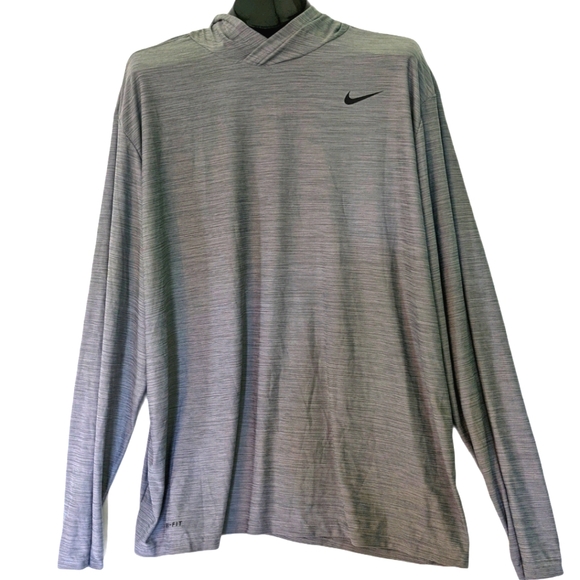 NIKE Gray Dri-Fit Space Dye Lightweight Hoodie XXL
